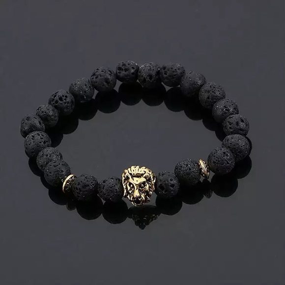 Other - Black Gold Buddha Leo Lion Head Bracelet